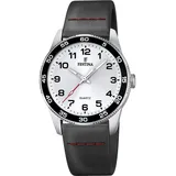 Festina F16906/A 34mm Edelstahlgehäuse Silber Silikonarmband Schwarz