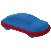 Trooth Brillenetui im Auto für Kinder, Brillenetui mit Reißverschluss, Blau