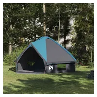vidaXL Teepee Zelt für 8 Personen Blau/Grau