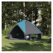 vidaXL Teepee Zelt für 8 Personen Blau/Grau