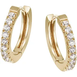 Paar Creolen FIRETTI "Schmuck Geschenk Silber 925 Ohrschmuck glitzernd", gold (gelbgoldfarben, kristallweiß, kristallweiß), Ohrringe, Damen, Silber 925 (Sterlingsilber), mit Zirkonia (synth.)