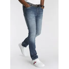 delmao Stretch-Jeans ""Reed"", Herren, Gr. 38, Länge 34, blau (blau used 34), Obermaterial: 82% Baumwolle, 16% Polyester, 2% Elasthan, Basic, normal lang, Jeans, gerader Beinschnitt, Used-Look-Waschung, niedrige Leibhöhe