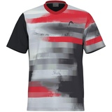 Head Herren Topspin T-Shirt Mens Tennis, Print Vision/Schwarz, L EU