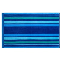 GÖZZE - Strandtuch, 100% Baumwolle, Streifen, 100 x 160 cm - Blau/Petrol