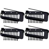 4 Stück Haarverlängerungs-Clips, Schwarze Perücken-Clips, Schnapp-Clips, Feste BB-Clips, Starke Chunni-Clips Mit Sicherheitsnadel, Metall-Druckknopf-Clips, Kamm-Clips