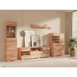 OTTO home Sideboard OTTO HOME "VETRO Teilmassiv, Fronten Massivholz, Wohnzimmer, Stauraum,Griffmulde", braun, B:180cm H:63cm T:40cm, Sideboards, Sideboard, B/T/H:180/40/63cm, 2Schubladen, 4 geschlossene & 2 offene Fächer