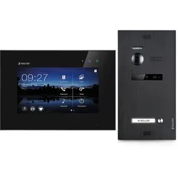 Balter Home Video Türsprechanlage für 1 Familienhaus, 1x Monitor, Balter EVO Schwarz