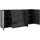 manjana möbel Sideboard MANJANA MÖBEL "Style", grau (anthrazit matt, glas anthrazit, metall chrom), B:225cm H:98,7cm T:40cm, Glas, Holzwerkstoff, Metall, Sicherheitsglas ESG, Sideboards, Sideboard, mit Glasfronten, mit Metallgriffen, melaminbeschichtet