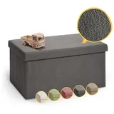 Laleni Sitzbank mit Stauraum groß - Truhenbank mit Stauraum 76x38 cm - Sitztruhe mit Stauraum - Bequemer Hocker mit Stauraum - Aufbewahrungsboxen für Kinder - Teddy Hocker - Sitzbox Anthrazit
