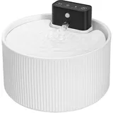 Feriva Katzenbrunnen Kabellos Keramik, Wiederaufladbar Batteriebetrieben 4000mAh 2.2L Trinkbrunnen mit Bewegungsmelder, Mehrfachfiltration Trinkbrunnen Schüssel für Katze und Hunde, Superleise