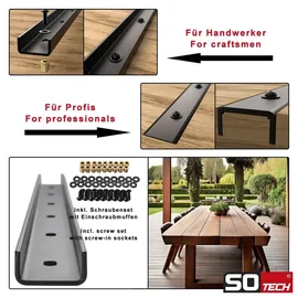 SOTech Gratleisten U-Form 90 x 4 x 2 cm