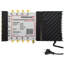 Premium X PremiumX PXMS 5/8 Multischalter mit Netzteil Multiswitch 1 SAT für 8 Teilnehmer Satverteiler Digital HDTV FullHD 4K UHD 8K