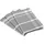 Ross 3er Pack Zwirn Halbleinen Geschirrtücher, Blockkaro, 50x70 cm | silber - grau