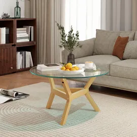 Homcom Couchtisch Hartglas, Stahl