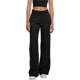 URBAN CLASSICS Damen Hose Ladies Straight Leg Workwear Pants Black 36 - 36
