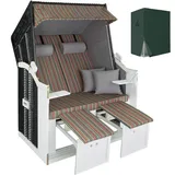 Tectake Strandkorb mit Polster bunt