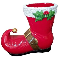 Casa Padrino Luxus XXL Deko Nikolaus Stiefel Rot / Mehrfarbig 87 x H. 79 cm - Dekorativer XXL Weihnachts Stiefel - XXL Weihnachts Dekoration