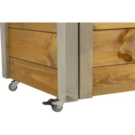 Dobar Rollbarer Gartenschrank mit Pflanzkasten Braun/Grau FSC®