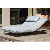 HARTMAN Loungebett Emma, hellblau/schwarz, Alu/Allwetter-Textil, 195x125x30 cm, verstellbar, seitliche Bindekordeln