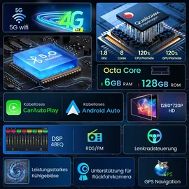 GABITECH 9 Zoll Android Autoradio GPS Navi für AUDI A3 2003-2013 Drahtlos Carplay und Android Auto