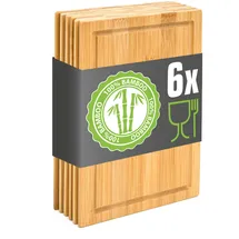 Dune Design 6er Set: Frühstücksbrettchen Holz 22x15 Brotzeitbretter Kleine Schneidebretter