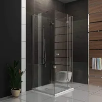 Alpenberger Duschkabine U Form | Duschkabine 3 Seitig Duschabtrennung mit Antikalk | Komplettdusche aus ESG Sicherheitsglas | Glasdusche mit Pendel...