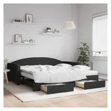 vidaXL Tagesbett Ausziehbar mit Schubladen 100 x 200 cm schwarz