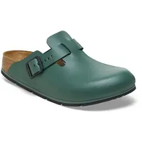 Birkenstock Damen Herren Boston Pro Hausschuhe Leder Pantoletten - Anatomischer Clog Zertifiziert EN ISO 20347:2043, Berufsschuhe für Medizin & Gastronomie grün 47 EU