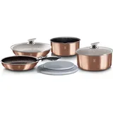 Berlinger Haus Rose Gold Topf-Set 6-tlg. 3 x Kasserole + Pfanne + 2 x Kunststoffdeckel
