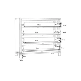Forte Trondheim 104,7 x 81,3 x 41,5 cm Artisan Eiche / Schwarzeiche