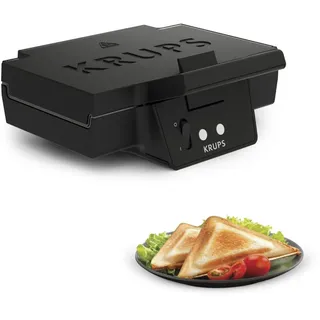 Krups Sandwichmaker FDK451 | für gegrillte Sandwichtoasts in Dreiecksform | Antihaftbeschichtete Platten (Leichte Reinigung, kein Anbrennen) | Aufheiz & Temperaturkontrolle | 850 W | 31.6x15.5x29.5cm