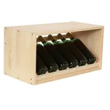 Proregal Modulares Weinregal VINCELLAR MOD HxBxT 30x60x30cm | Schräg Modul für 6 Flaschen Massives Kiefernholz Natur | Flaschenregal