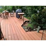 Brazilian Cherry (Jatoba) Terrassendielen,  21x145 mm, KD, glatt/glatt