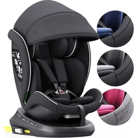 XOMAX 946i Kindersitz drehbar 360° mit ISOFIX, Liegefunktion I mitwachsend I 0-36 kg, 0-12 Jahre, Gruppe 0/1/2/3 I 5-Punkt-Gurt und 3-Punkt-Gurt I Bezug abnehmbar, waschbar I ECE R129