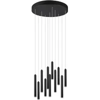 Trio Tubular 11-flg. 40 cm rund schwarz matt