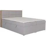 ks home concept Boxspringbetten mit Bettkasten ELMA 120x200 Taschenfederkern Matratze, Hellgrau - Hellgrau
