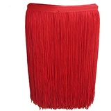 Yalulu 10 m lang, 30 cm breit, Polyester, lateinische Fransenquaste, Spitzenbesatz, Spitze, DIY, lateinisches Makramee, Samba-Tanzkleid, Bühnenkleidung, Vorhang, Besatz (rot)