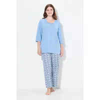 Ulla Popken Pyjama in hellblau | 54-56