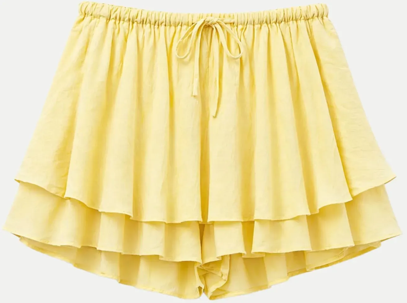 Skort mit Rüschenvolants Gelb M