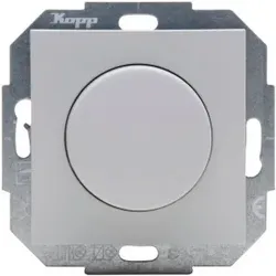 Kopp 845834082 ATHENIS - Druck-Wechsel-Universaldimmer für Glühlampen, Halogenlampen, dimmbare LED, Farbe: grau matt