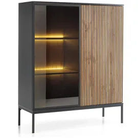 komodee Vitrine Laval 104 x 39 x 126 cm Schwarz