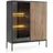 komodee Vitrine Laval 104 x 39 x 126 cm Schwarz