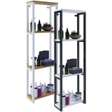 VCM Holz Badezimmerschrank Badmöbel Metall Industrial Style Wandregal Badregal Maße ca. H. 112 x B. 35 x T. 15 cm - Bitila M