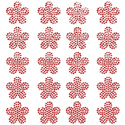 Sticker "Rote Kristallblume" (pro Set 12) Bastelbedarf Verzierung & Dekorationen