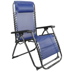 Comfort Relaxsessel Relaxstuhl klappbar & verstellbar Garten Camping Balkon & Terrasse Blau