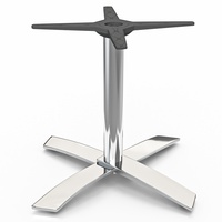 Bistro Lounge Tischgestell | Alu | 4 Fuß | Ø 60 cm | Säule: 6 x 47 cm | Tischgestelle Outdoor, Tischgestell Aluminium, Gastro Tischgestell