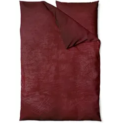 NYVI Winter Bettwäsche Set DreamScience Cashmere Touch - Kuschelweich & Wärmend - Mit Reißverschluss 155x220 + 80x80 cm bordeaux