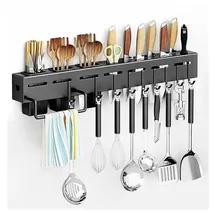 vbnzbk Küchenorganizer-Set Wandmontiertes Küchenutensilien Organizer Rack mit 10 Haken