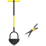 Byhagern Rasenkantenwerkzeug Manueller Rasenkantenschneider mit Sägezahn, wärmebehandelter (gehärteter) Kopf, Halbmond-Rasenschneider, leicht in den Boden, ohne sich zu verbiegen