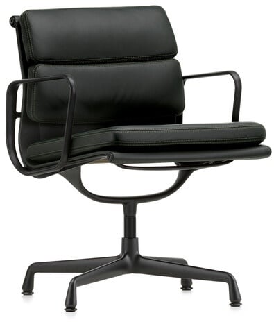 Vitra Besucherstuhl Soft-Pad schwarz, Designer Charles & Ray Eames, 84.5x58x50 cm